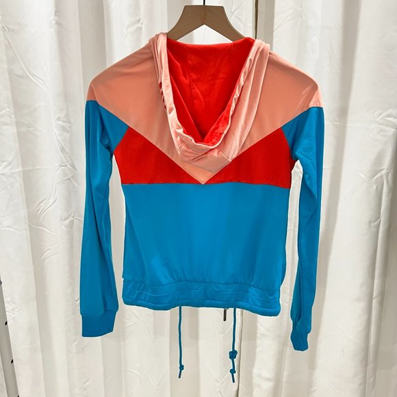 Adidas Colorblock Logo Full Zip Hooded Sports Jacket - Picture 3 of 8